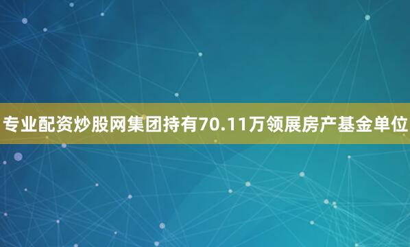 专业配资炒股网集团持有70.11万领展房产基金单位